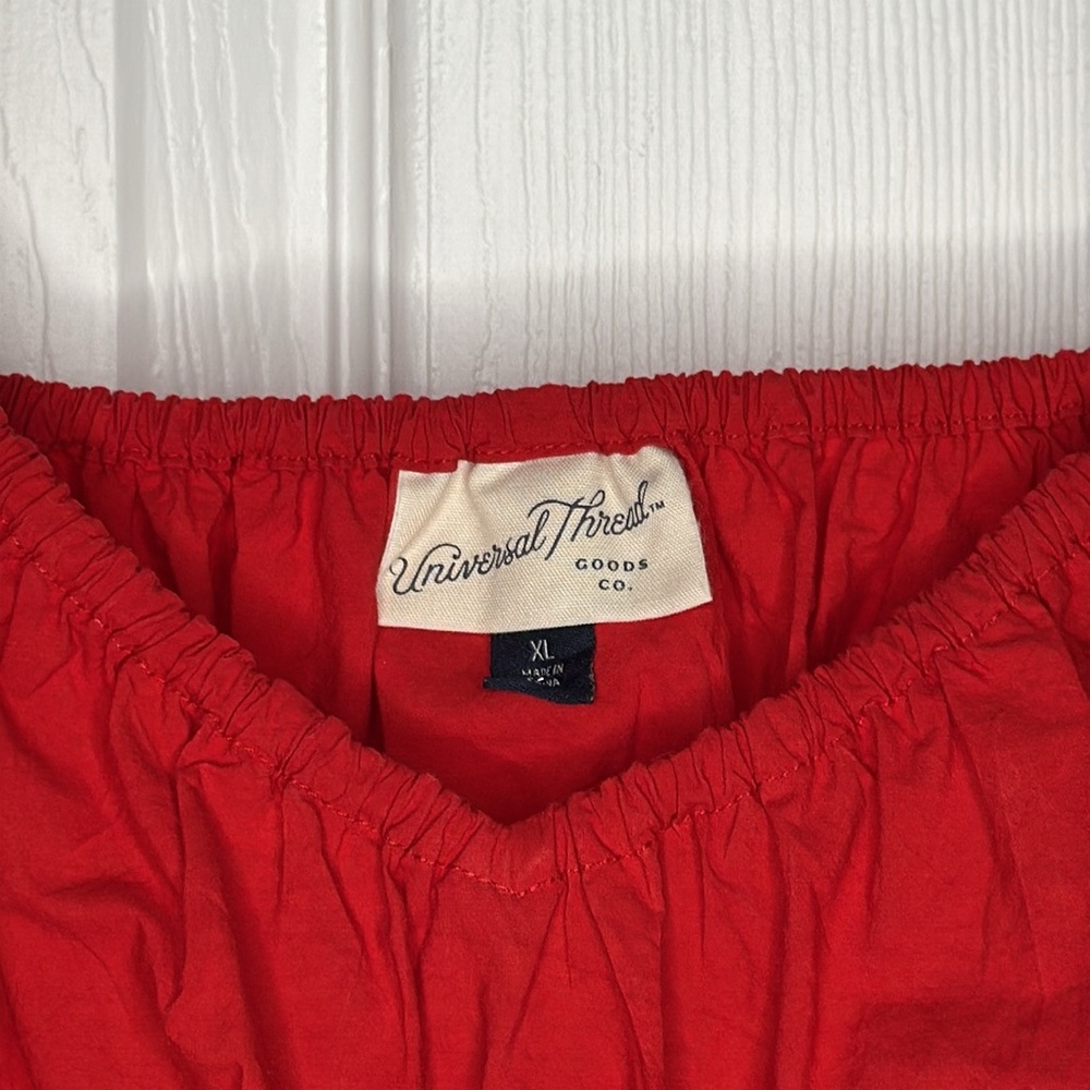 Universal Thread Red Ruffle-Shoulder Maxi Dress - Picture 6 of 7